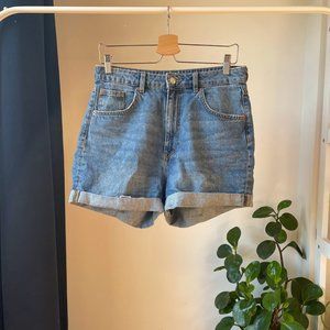 H&M High Waisted Denim Mom Shorts